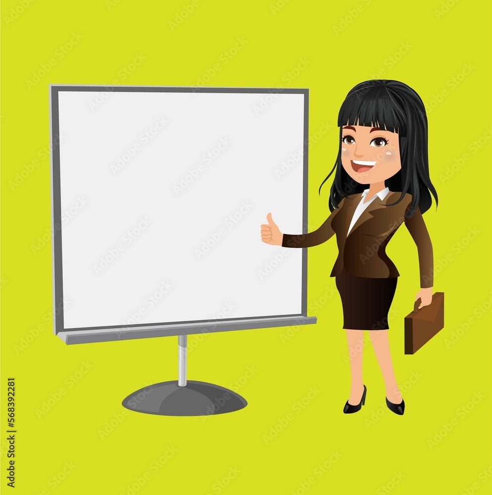Business people on presentation character vector design Business people on presentation character vector design