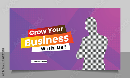 Corporate Business YouTube Thumbnail or Editable Creative Video Thumbnail for video cover template.