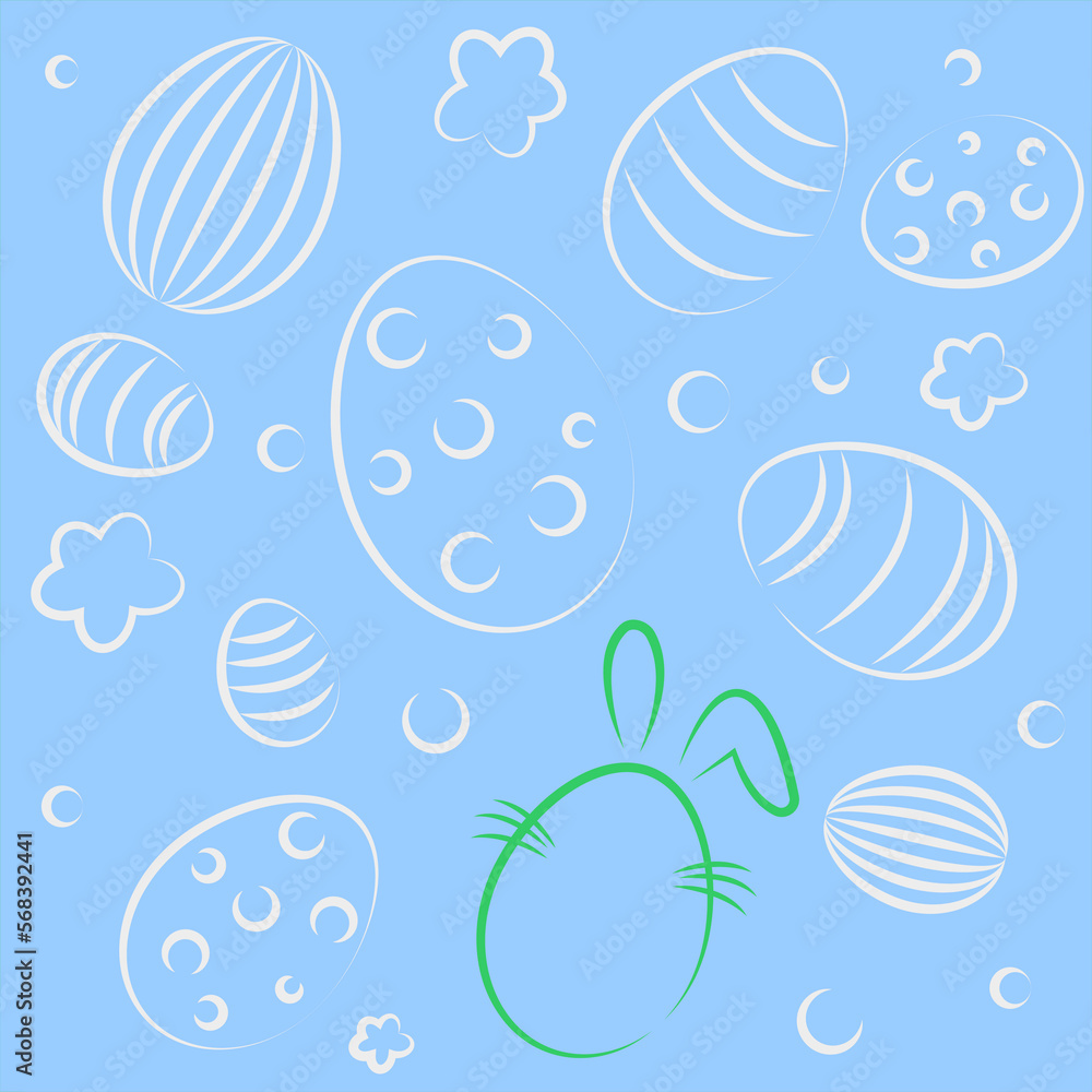 Easter holiday Easter egg Easter card Vector illustration Decorated eggs Background pastel blue with easter eggs Easter holiday Easter egg Easter card Vector illustration Decorated eggs Background pastel blue with easter eggs