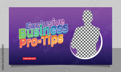 Corporate Business YouTube Thumbnail or Editable Creative Video Thumbnail for video cover template.