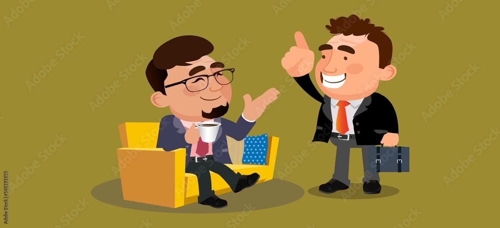 Business people or colleagues sitting together and drinking coffee or tea having nice chat Business people or colleagues sitting together and drinking coffee or tea having nice chat