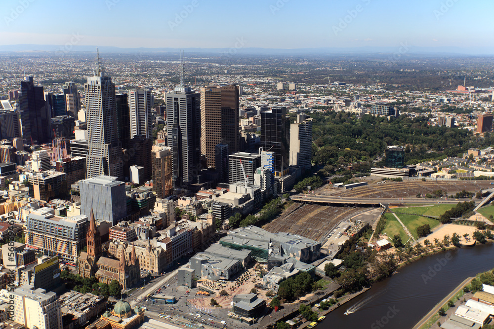 Fototapeta premium Melbourne viewed from Eureka Tower, Australia