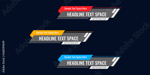 lower third template Breaking News TV Screen Bars Banners Headlines