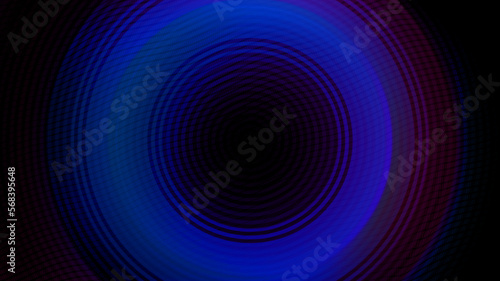 Digital Glow Colored Circles Stripes in Center Abstract Motion Background