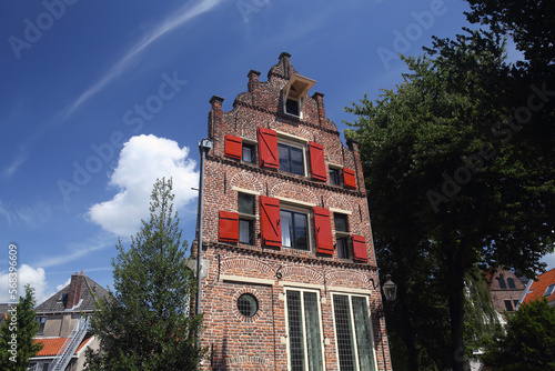 The facade of a beautiful old building in the city of Deventer, The Netherlands
 photo