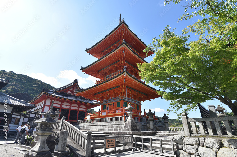 Fototapeta premium 春の清水寺 三重塔 京都市東山区