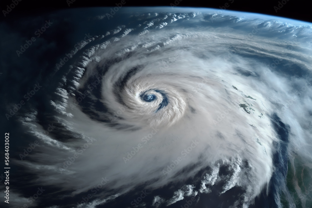 Storm, outer space view, nasa , hurricane, earth , natural disaster , cyclone, typhoon, climate change, satellite, Generative AI