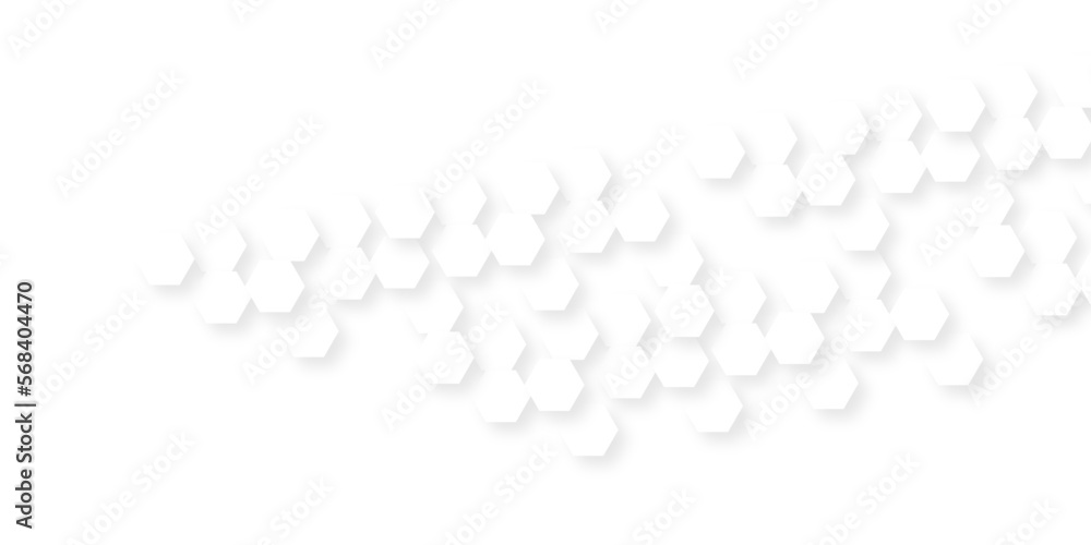 Abstract background with hexagon . white texture background . white hexagon light and shadow abstract background.	
