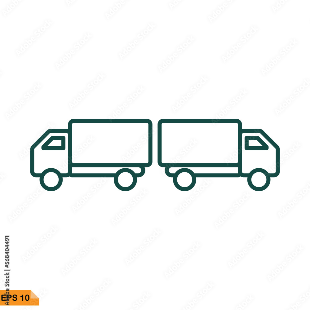 Icon vector graphic of parking truck line