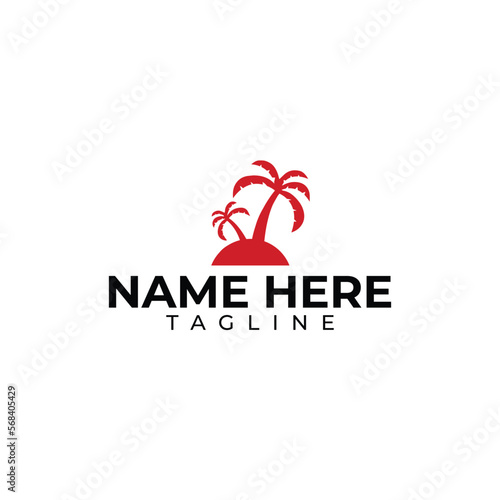 Palm Tree or Beach Logo Design (ID: 568405429)