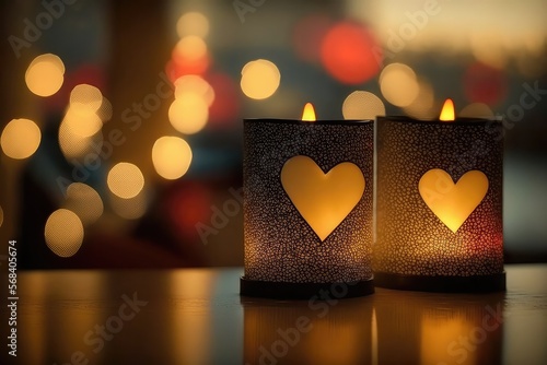Love candles, romantic atmosphere, st. Valentsine's day