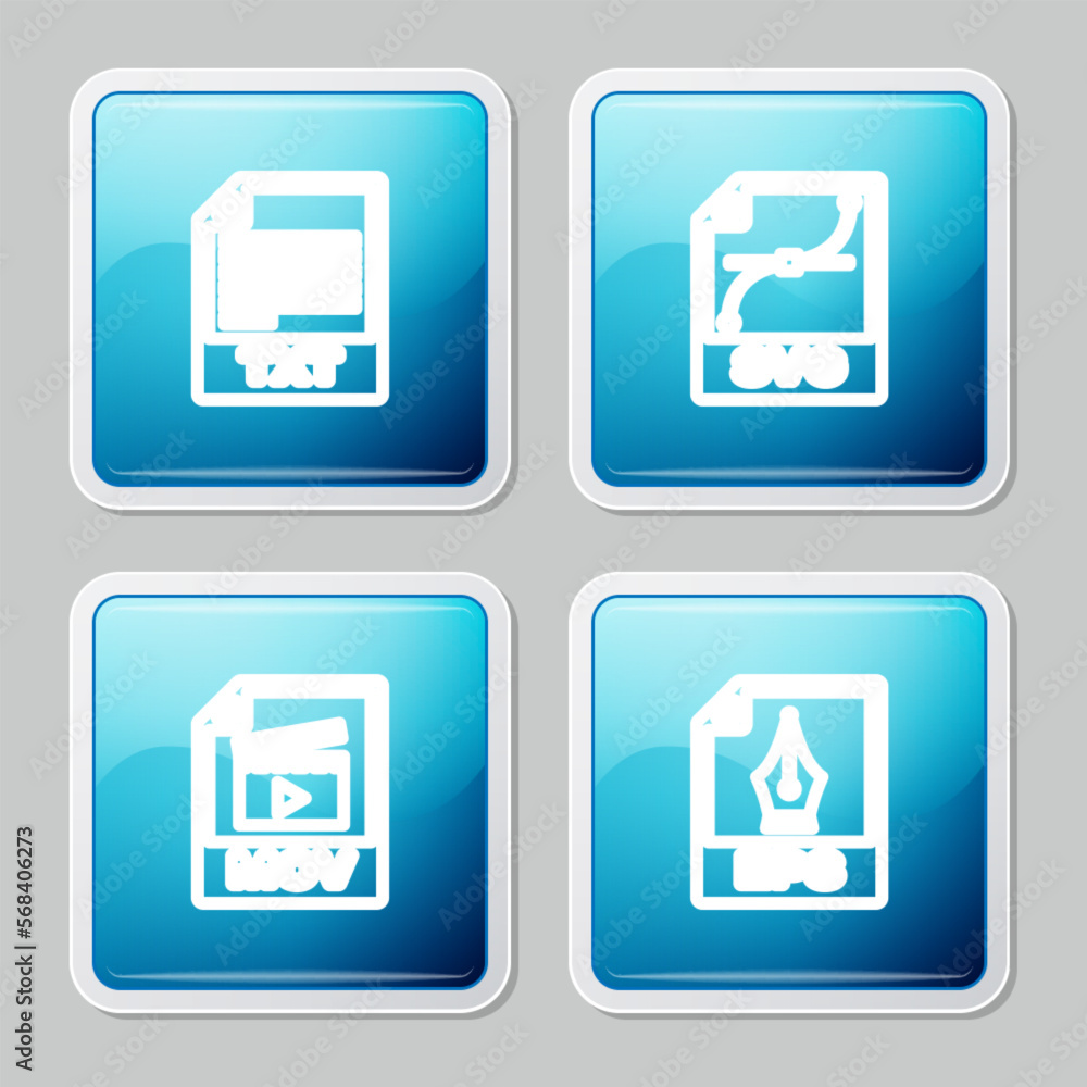 Set line TXT file document, SVG, MOV and EPS icon. Vector Set line TXT file document, SVG, MOV and EPS icon. Vector