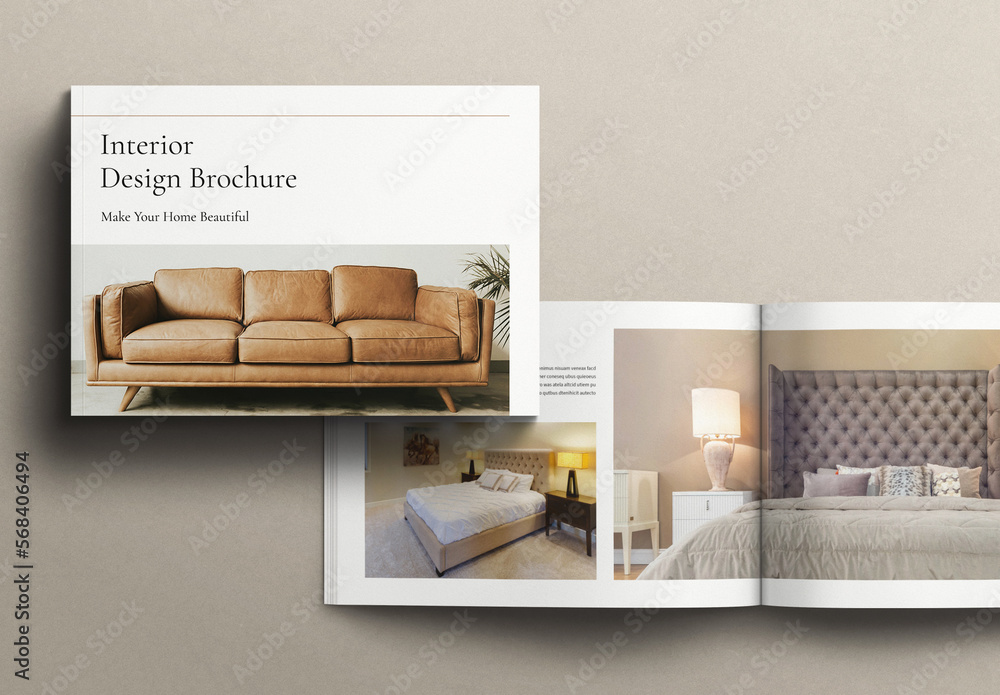 Interior Design Brochure Template Landscape Stock Template | Adobe Stock