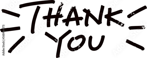 「THANK YOU」のアイコン。手書き文字のベクター素材。