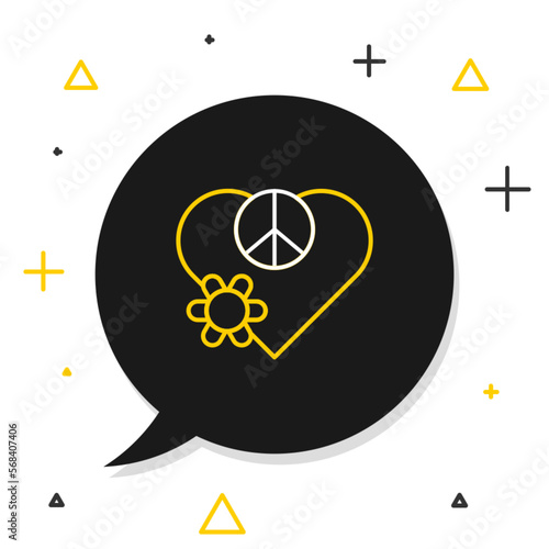 Line Love peace icon isolated on white background. Hippie symbol of peace. Colorful outline concept. Vector