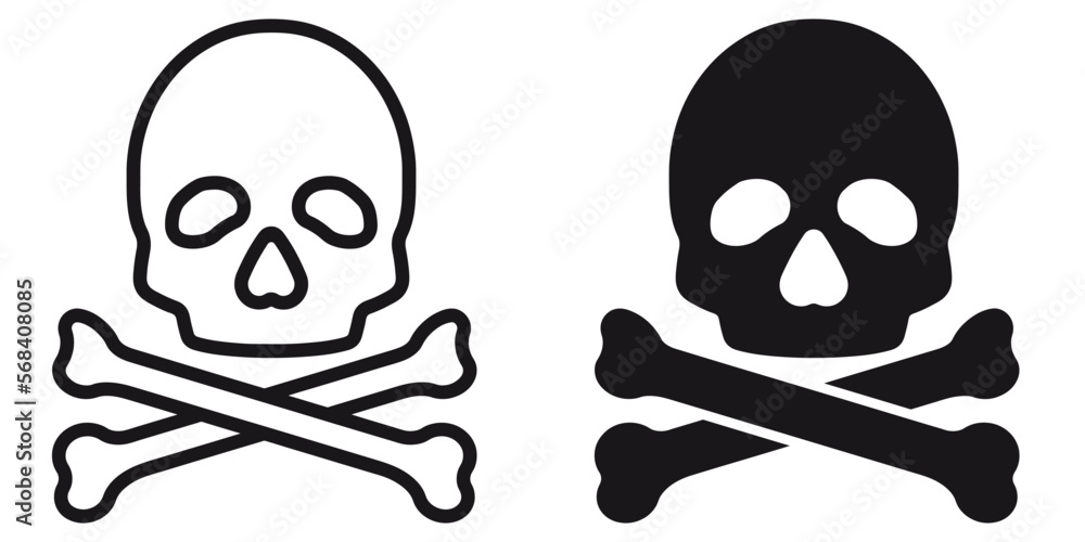 ofvs320 OutlineFilledVectorSign ofvs - crossbones skull vector icon