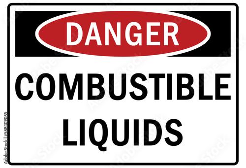 Flammable liquid sign and labels