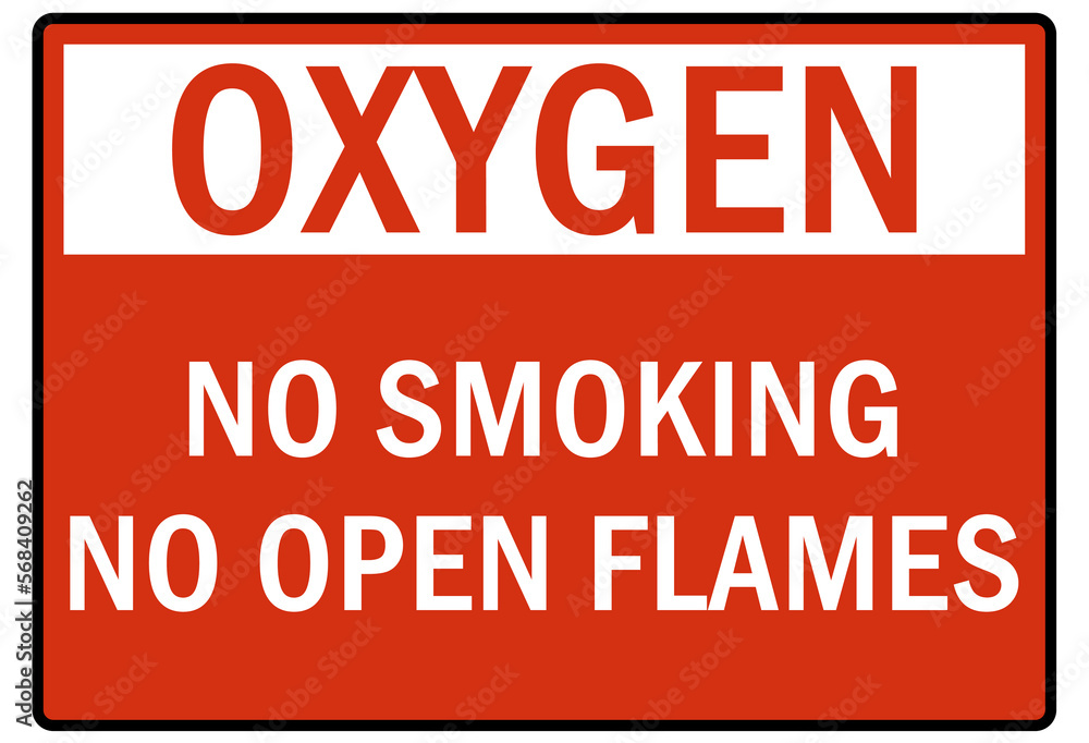 Flammable material sign and labels no smoking no open flames