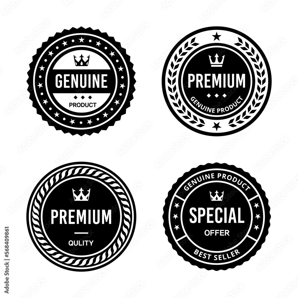 Fototapeta premium Classic Vintage Retro Premium Vector Badge, Emblem, Logo, Label, Sticker, Stamp, Symbol, Seal, Banner Frame Collection Set