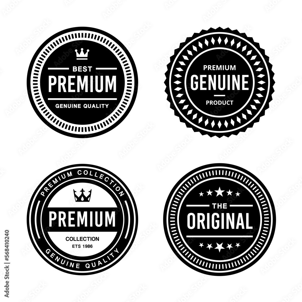 Fototapeta premium Classic Vintage Retro Premium Vector Badge, Emblem, Logo, Label, Sticker, Stamp, Symbol, Seal, Banner Frame Collection Set