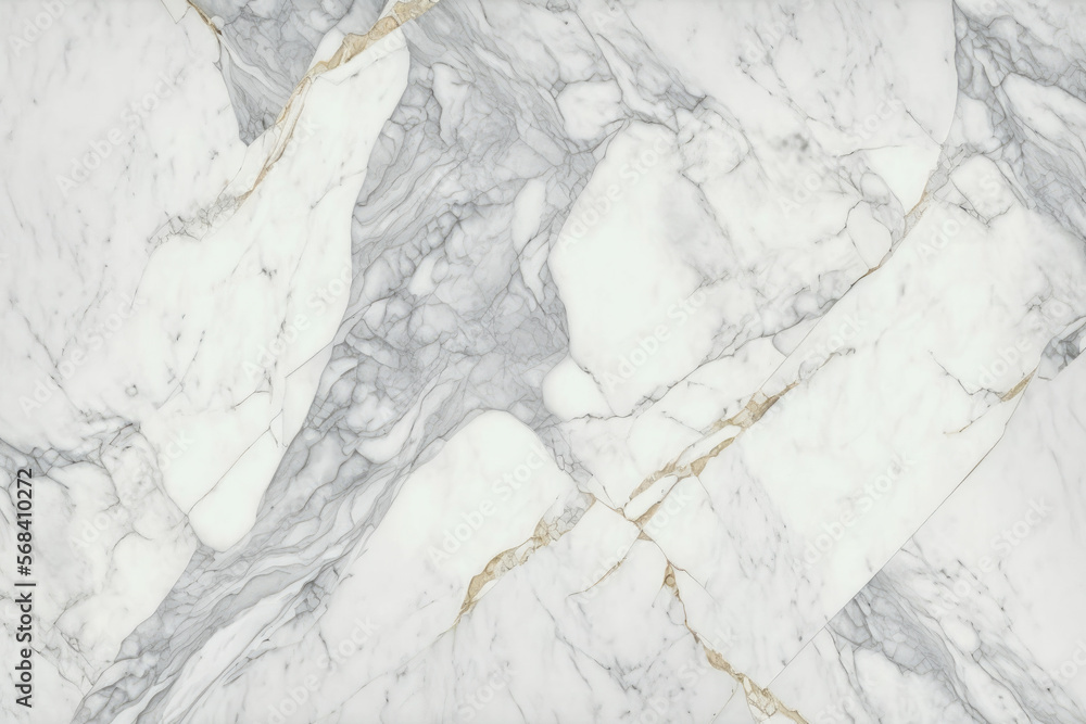 Fototapeta premium Luxury white marble texture background, high-end natural stone material interior design, wallpaper, backdrop, banner and architecture, Generative AI.