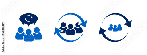 group icon vector illustration. group with rotation concept - stock vector.