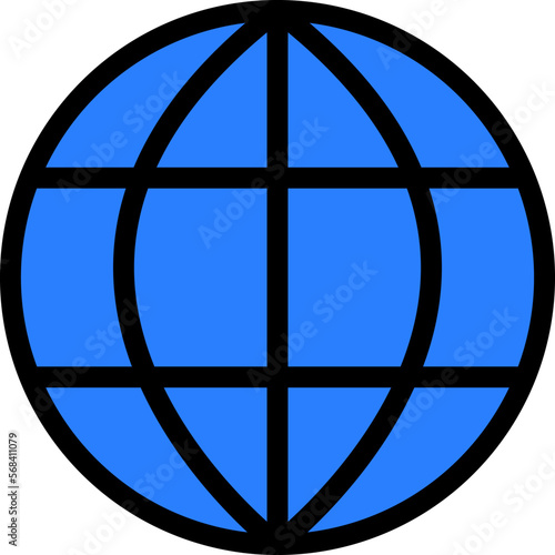 World or Worldwide Global Net or Network Symbol Icon. Vector Image.