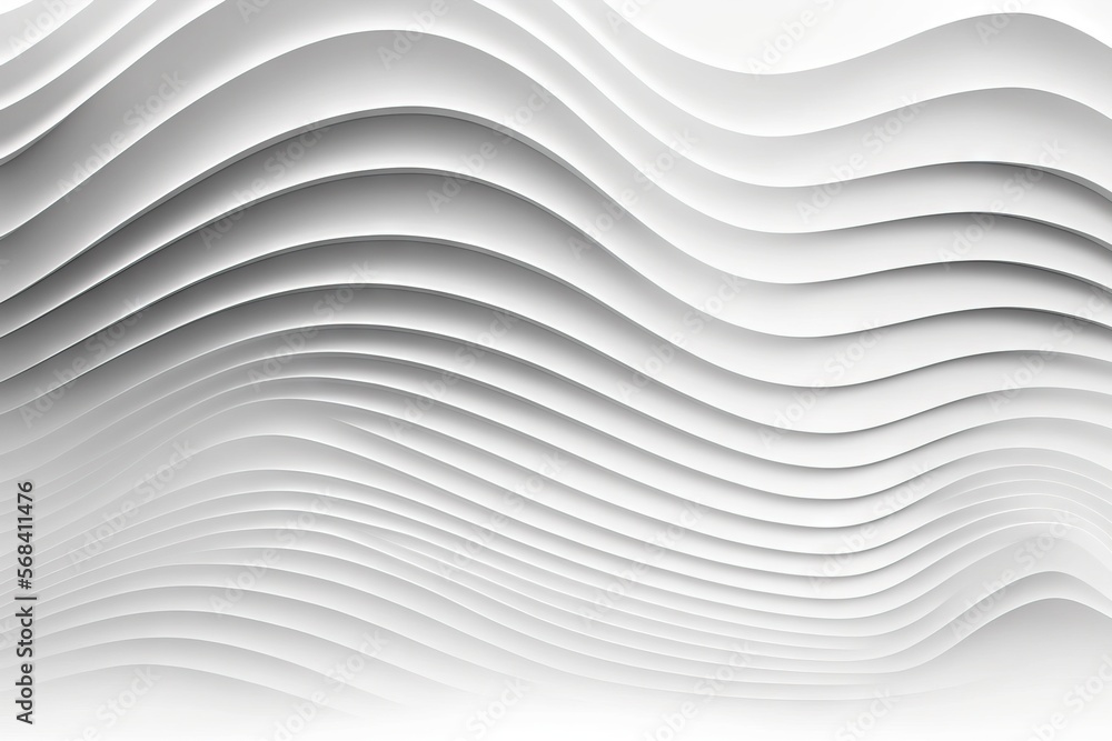 an abstract white background with wavy lines and curves in the center ...