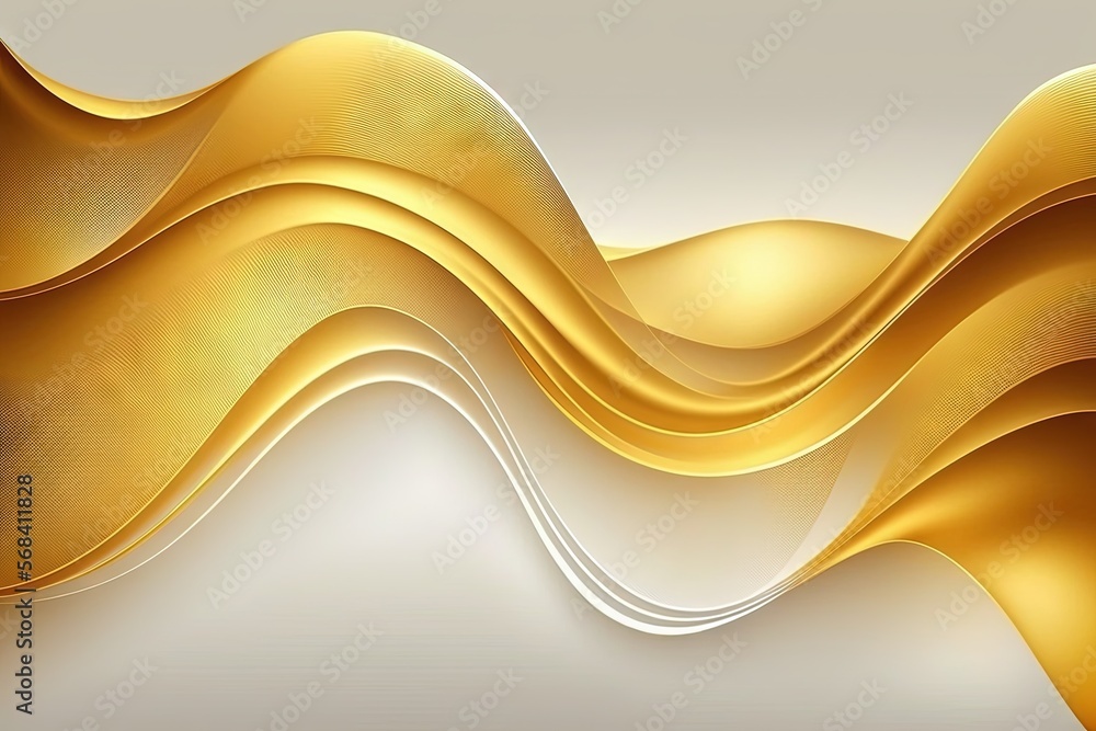 an abstract golden background with wavy lines and curves on it's sides ...