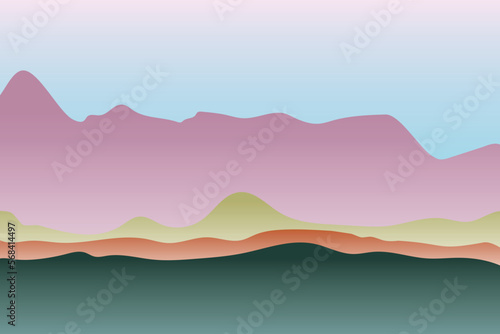 surreal landscape background , minimalistic wavy shapes in natural colors