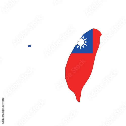 Taiwan national flag in a shape of country map