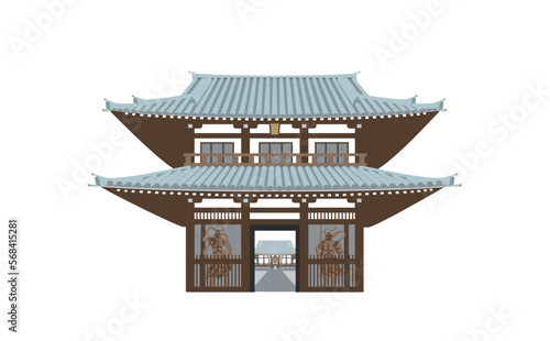 お寺の山門のイラスト　アウトラインなし