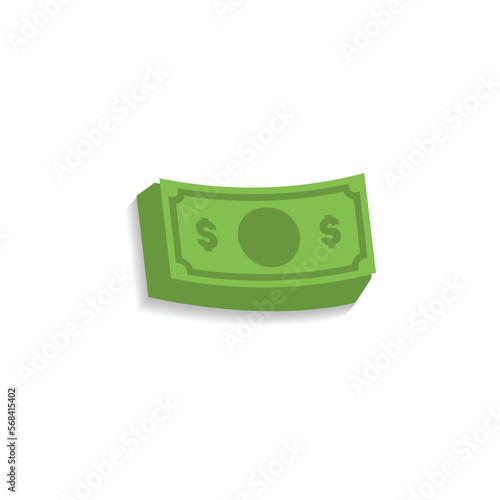 Illustration vector graphic of  Dollar sign, two dollar bill icon, dollar bill symbol.