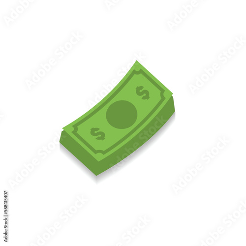 Illustration vector graphic of  Dollar sign, two dollar bill icon, dollar bill symbol.