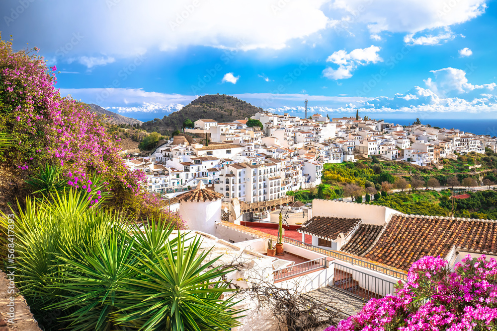 White village of Frigiliana street view