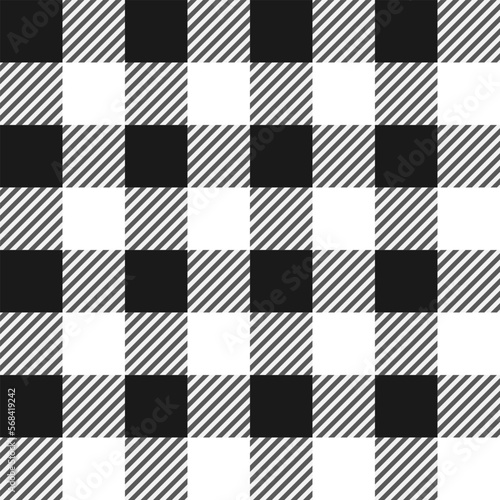 Classic Modern Plaid Tartan Seamless Pattern. Black and white plaid, checkered, tartan pattern for shirt printing, fabric, textiles, jacquard patterns, backgrounds and websites