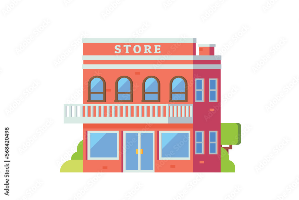 Vector local shop building flat design illustration Vector local shop building flat design illustration
