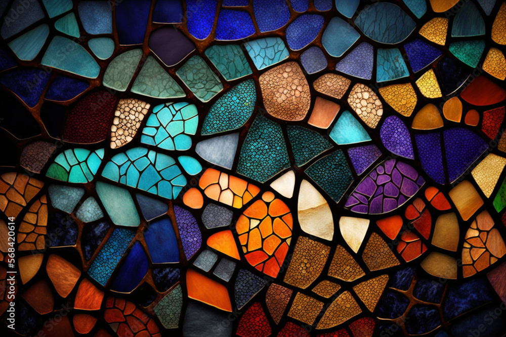 Colorful mosaic background texture, Generative AI	