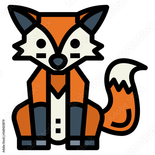 fox filled outline icon style