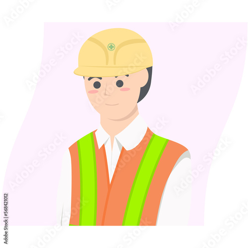 Professional Project Foreman Employment Wearing Safety Vest 