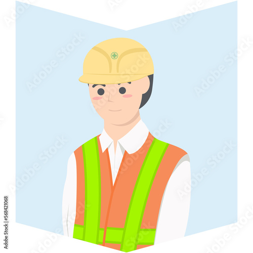 Professional Project Foreman Employment Wearing Safety Vest 