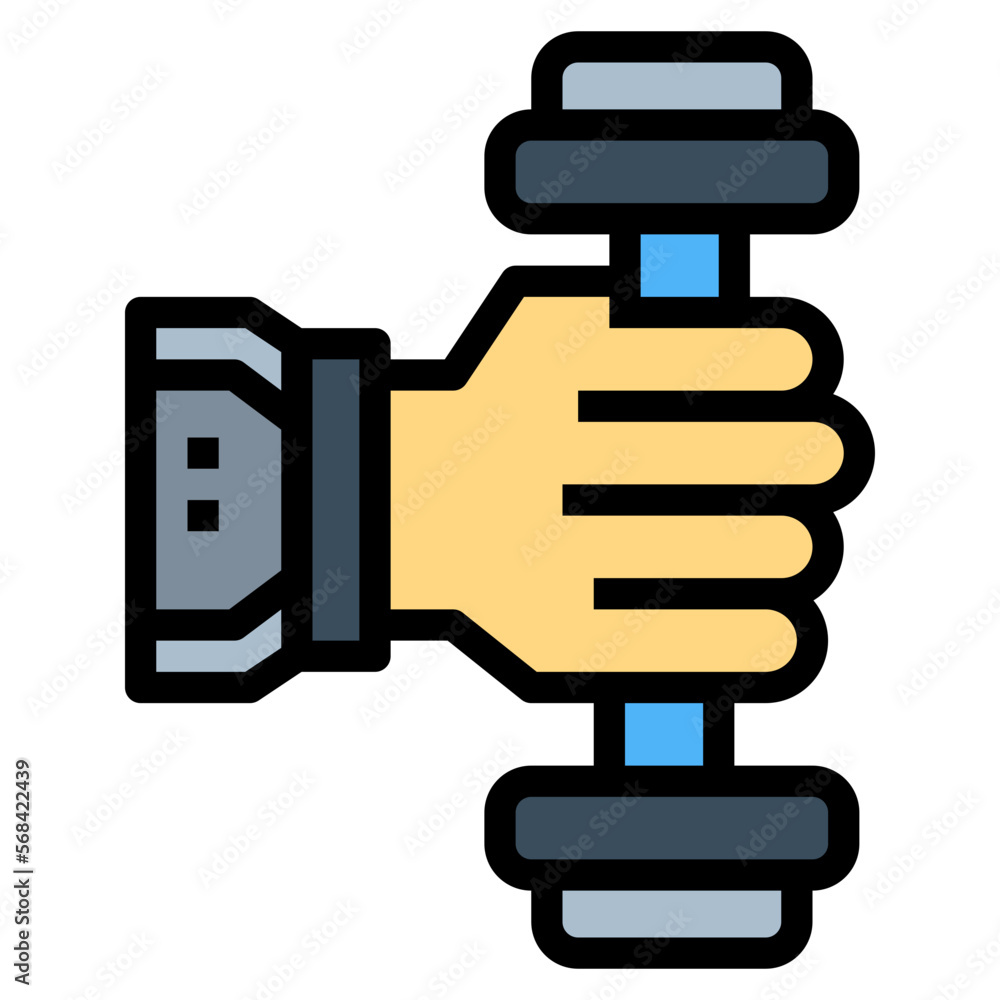 dumbbell filled outline icon style dumbbell filled outline icon style