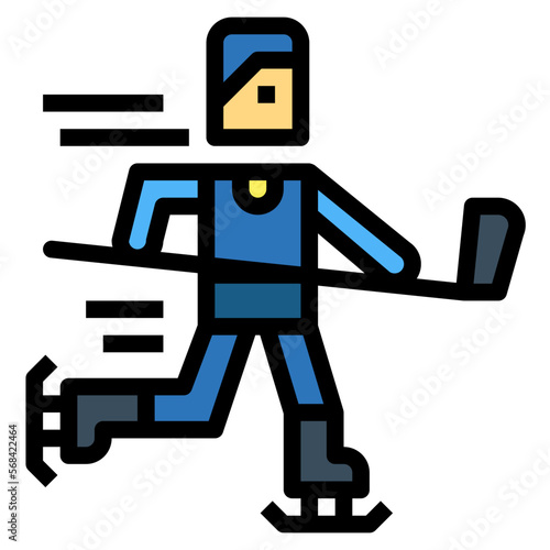 ice hockey filled outline icon style