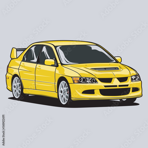 Perspective view car vector illustration for conceptual design
