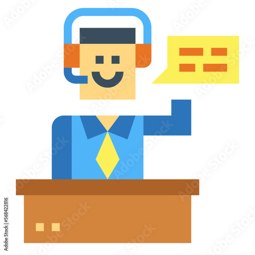 commentator flat icon style