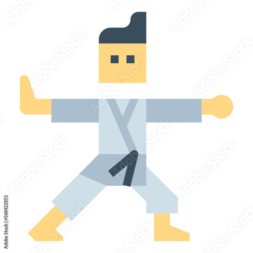 judo flat icon style