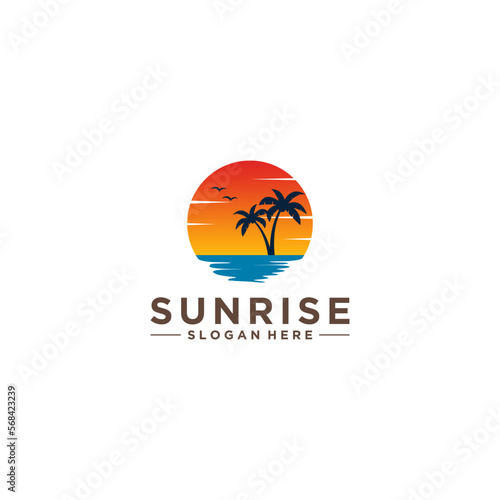 Free Download sunrise logo template in white background - GFXLoad