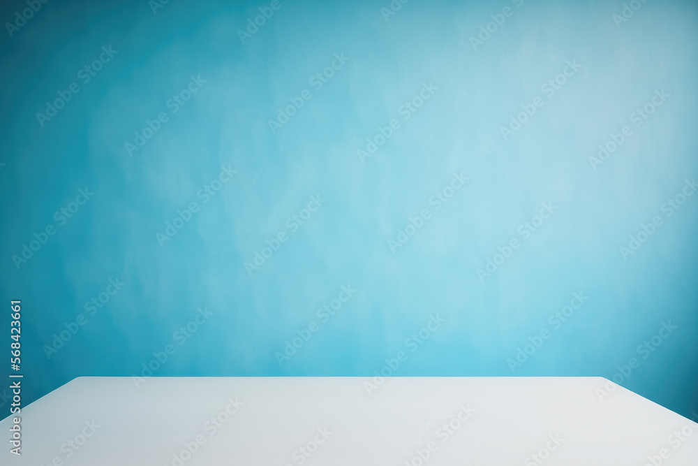 empty white table top with background of cyan wall empty white table top with background of cyan wall