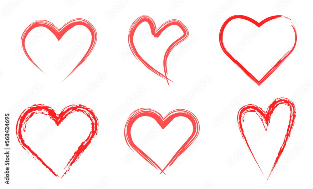 set of heart love sign with color gradation, love heart icon set of heart love sign with color gradation, love heart icon