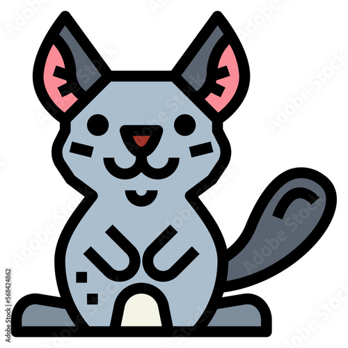 chinchilla filled outline icon style